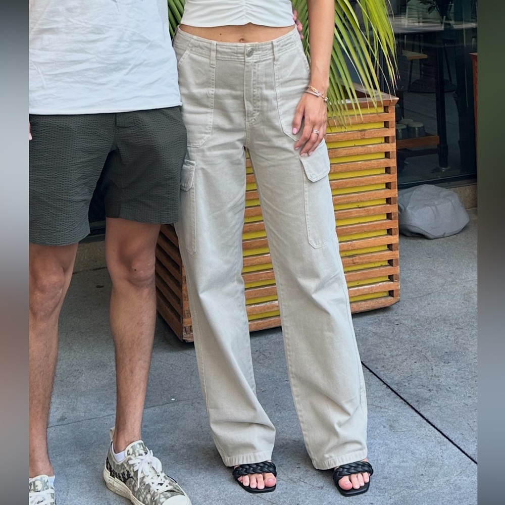 ZARA High Waisted Straight Leg Cargo Pants